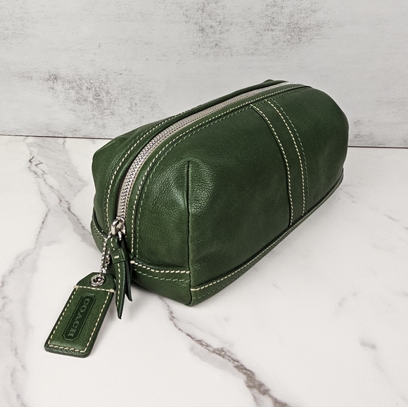 Coach Handbags - Coach Green Toiletry Travel Pouch